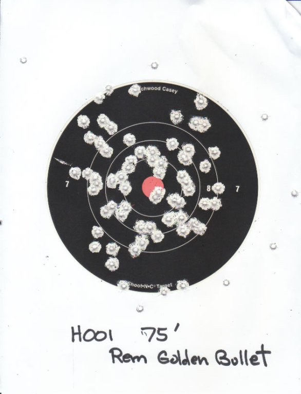 One of my first targets... Off hand, standing 75'