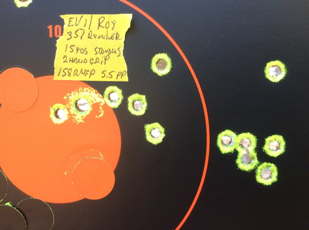 testing .38 special load 158 RNFP with 5.5 Power Pistol 15 yds. Evil Roy.jpg
