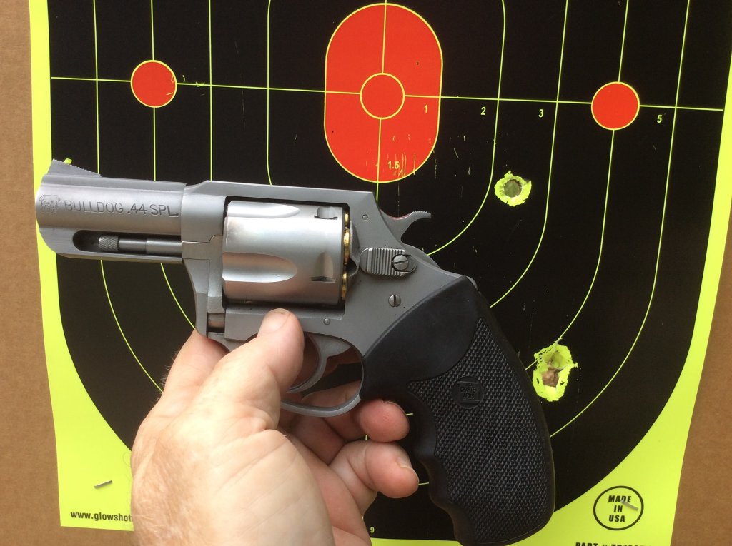 3 shots 44 special 200 gr. Gold Dot  power pistol load   7 yds DA.jpg