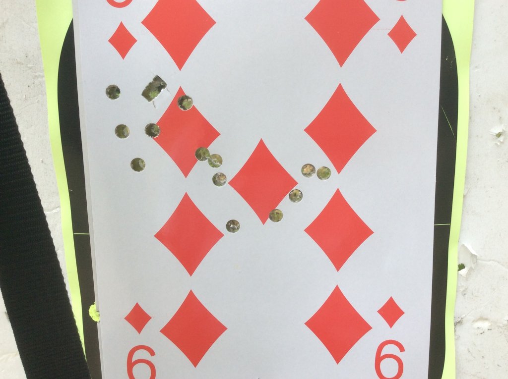 Henry 44 carbine from 40 yds upper left group 9 unique  center 18.5 alliant 2400.jpg