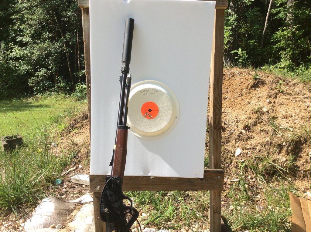 very nice group with the 250 gr. XTP bullet and 8 gr. Unique.jpg