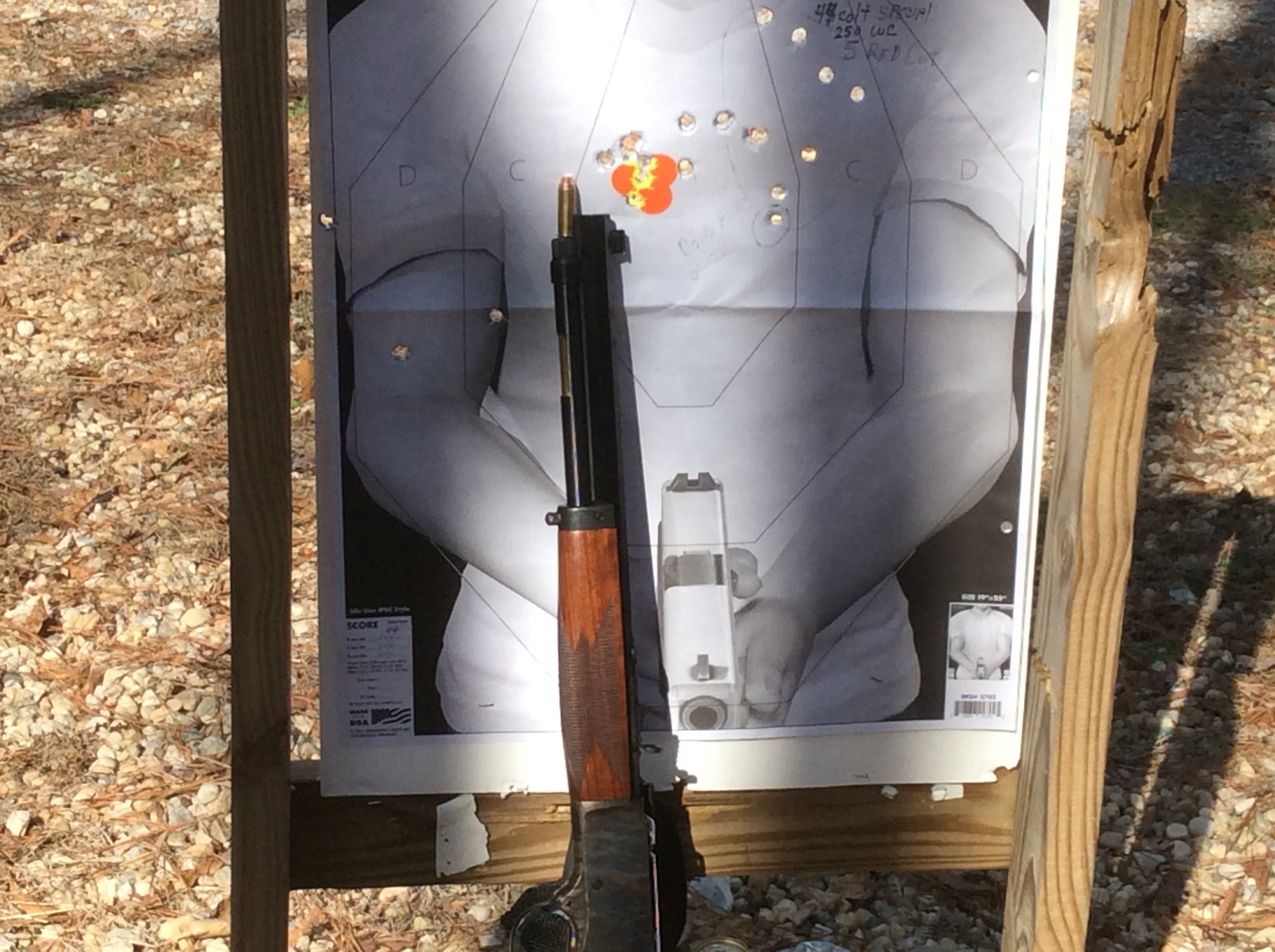 nice 45 colt group from henry CCH Carbine from 30 yds.jpg