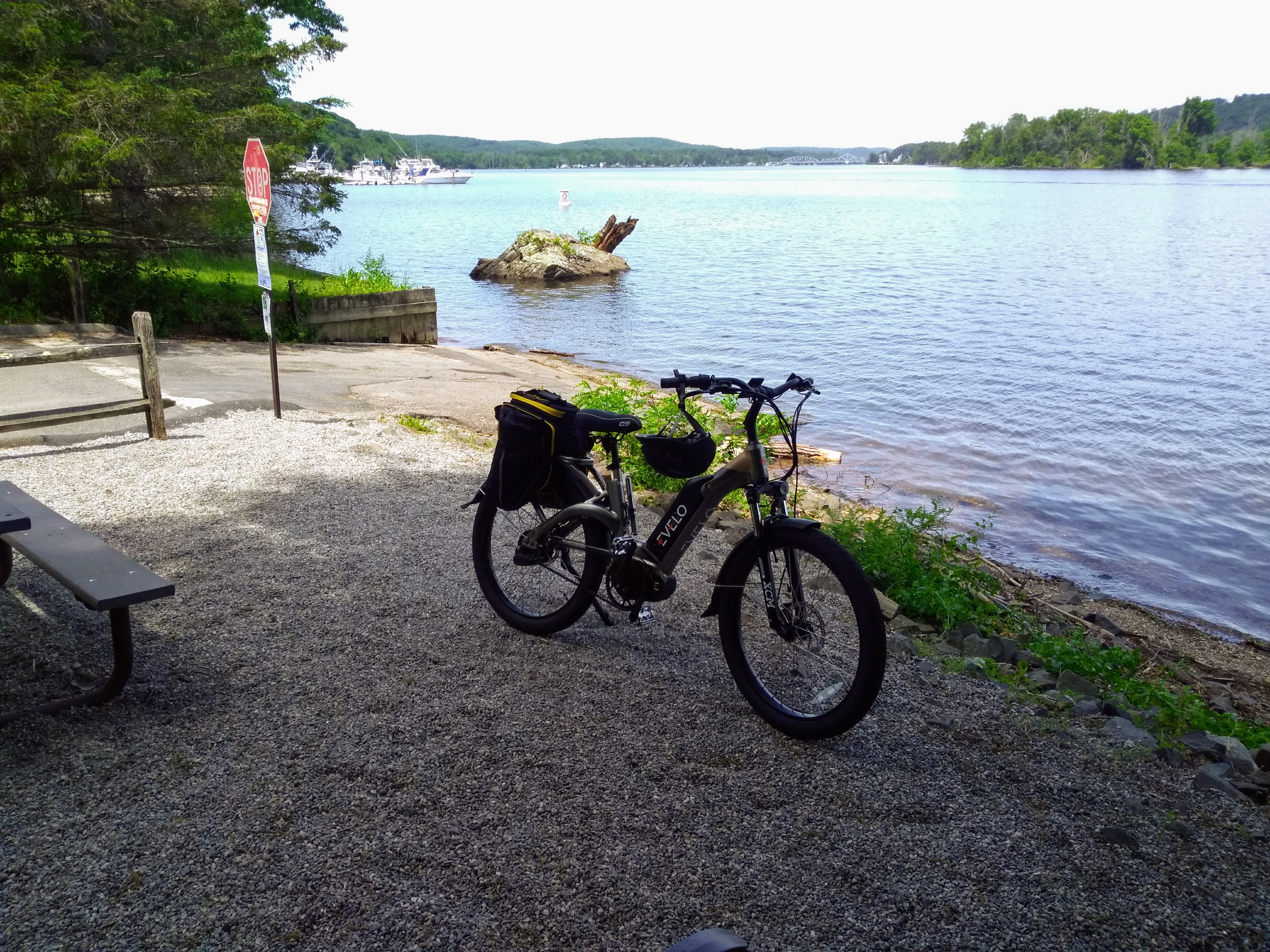 At the boat launch... about a half mile from home.