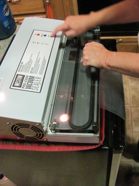 one end of bag being sealed