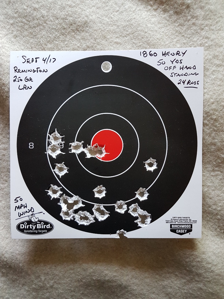 1860 Henry at 50 yds off hand standing