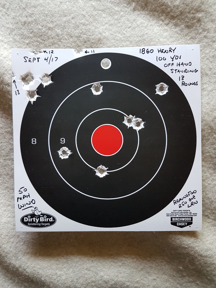 1860 Henry at 100 yds off hand standing
