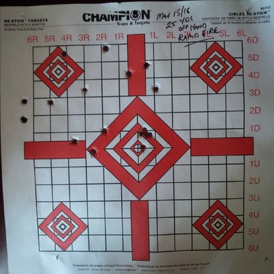 25 yd off hand rapid fire